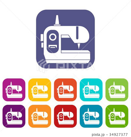 Sewing machine icons set Sewing machine icons set 34927377