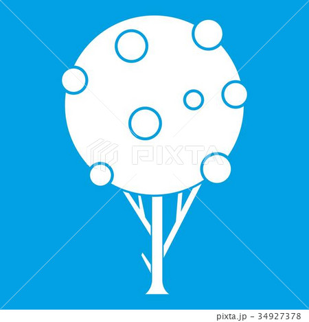Tree with fruits icon white Tree with fruits icon white 34927378