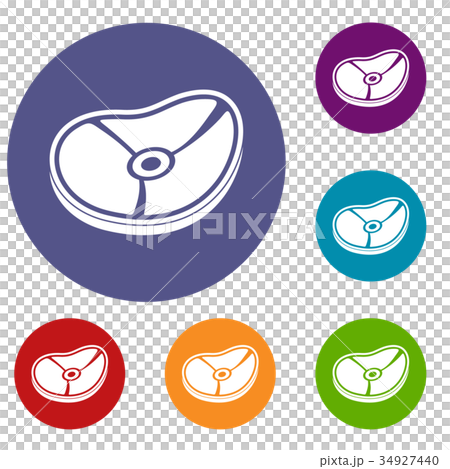 Meat steak icons set 34927440
