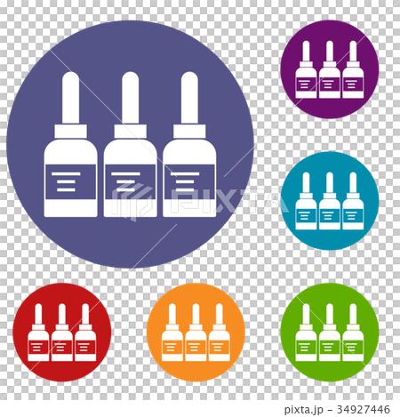 Three tattoo ink bottles icons set Three tattoo ink bottles icons set 34927446