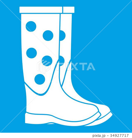 Rubber boots icon white 34927717