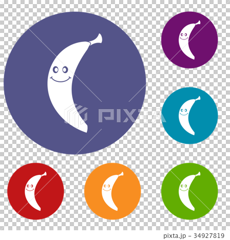 Smiling banana icons set Smiling banana icons set 34927819