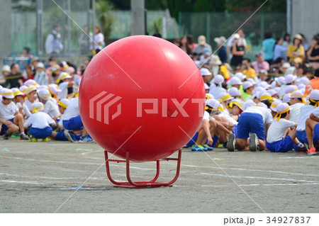小学校の運動会 大玉ころがし 小学校の運動会 大玉ころがし 34927837