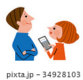 計算機を見て笑顔の夫婦 34928103