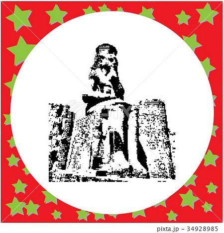 black 8-bit Pharaoh statue at Temple of Luxor 34928985