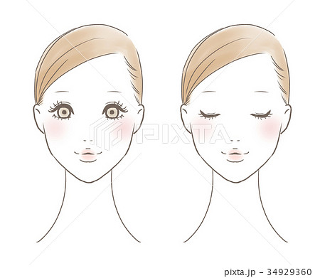 女性の顔 正面(色つき) 女性の顔 正面(色つき) 34929360