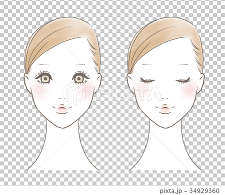 女性の顔 正面(色つき) 女性の顔 正面(色つき) 34929360