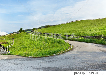 winding road among the grass winding road among the grass 34930908