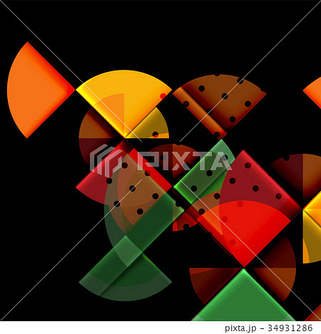 Circle elements on black background 34931286