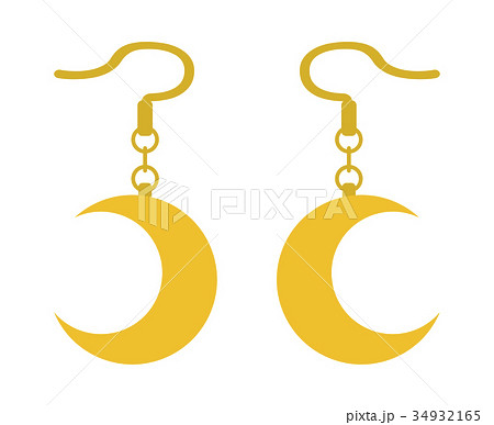 三日月型のピアスのイラスト素材