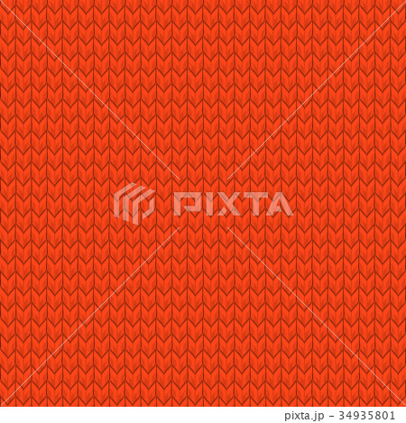Red realistic seamless knit pattern. EPS 10 vector 34935801
