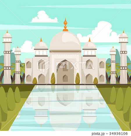 Taj Mahal Mausoleum In India Orthogonal 34936106