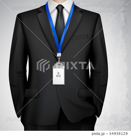 Businessman ID Card Badge Realistic  34936129
