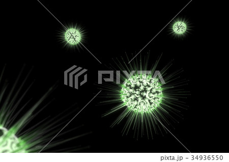 Abstract 3d green bacteria. 3D rendering. Abstract 3d green bacteria. 3D rendering. 34936550