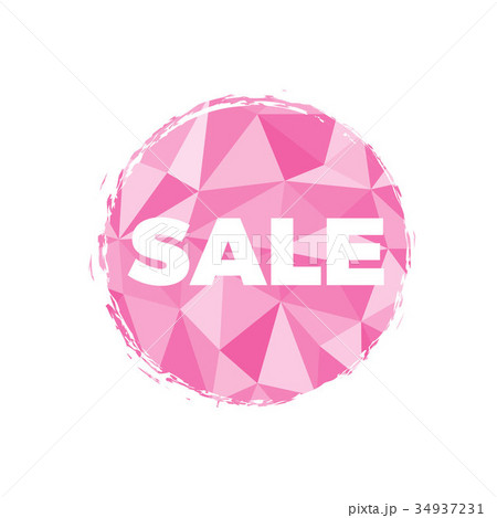 SALE Pink illustration with polygon background 34937231