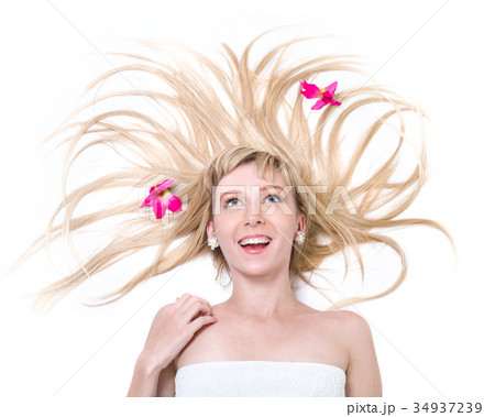 beautiful surprise young woman, isolated on white beautiful surprise young woman, isolated on white 34937239