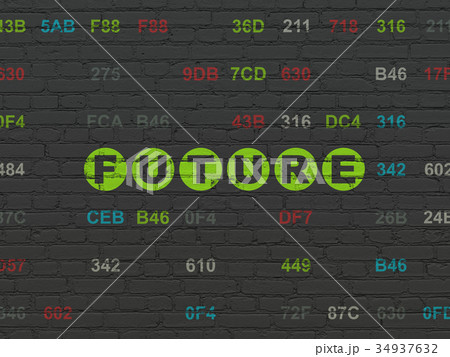 Time concept: Future on wall background 34937632