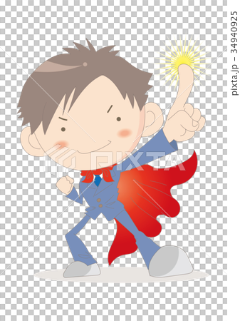 スーパーマン風 サラリーマンのイラスト素材 34940925 Pixta
