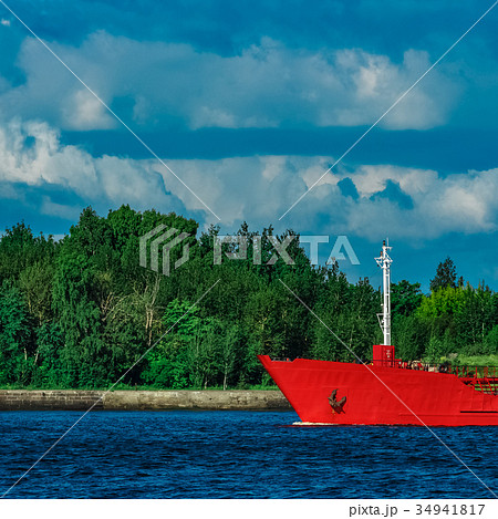 Red tanker ship Red tanker ship 34941817