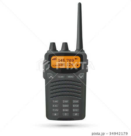 Radio transceiver. Black rectangle portable device Radio transceiver. Black rectangle portable device 34942179