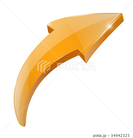 Arrow. Orange shiny 3d icon Arrow. Orange shiny 3d icon 34942325