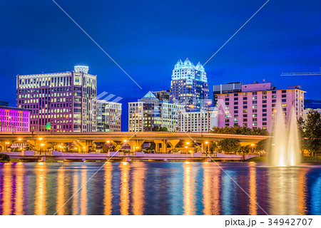 Orlando, Florida, USA skyline at night. Orlando, Florida, USA skyline at night. 34942707