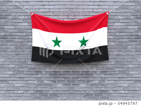 Syria flag on brick wall. Syria flag on brick wall. 34943797