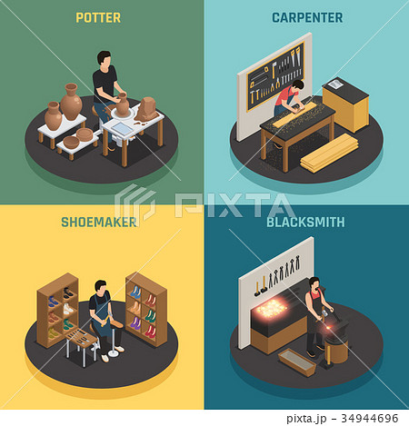 Craftsman Professions 2x2 Design Concept 34944696