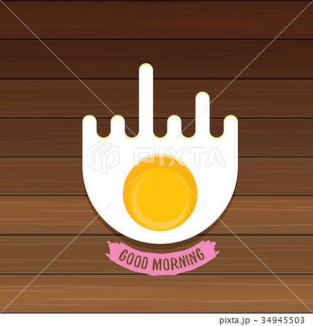 good morning concept. breakfast fried chicken egg 34945503