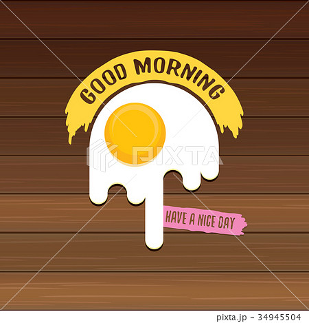 good morning concept. breakfast fried chicken egg good morning concept. breakfast fried chicken egg 34945504