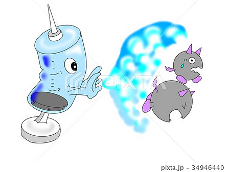 ワクチンがウイルスを撃退するイメージ 34946440