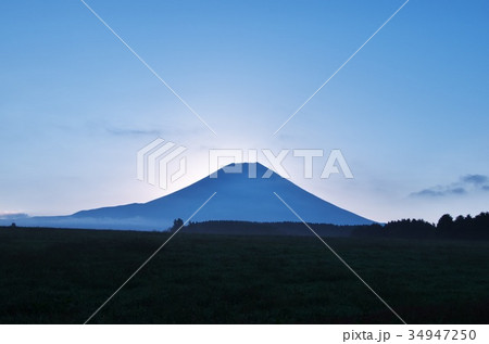 凛とした夜明けの富士(朝霧高原) 凛とした夜明けの富士(朝霧高原) 34947250