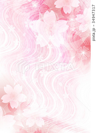 桜 年賀状 和紙 背景 のイラスト素材