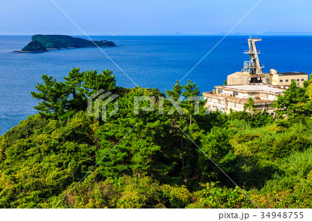 池島展望台からの眺め 池島炭鉱跡 第二竪坑櫓 長崎 34948755