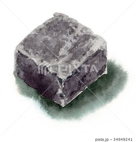 水彩で描いた和菓子／きんつば 34949241