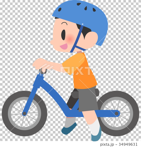 バランスバイクに乗る男の子 34949631