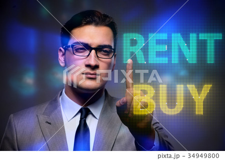 Businessman facing dilemma of buying versus 34949800