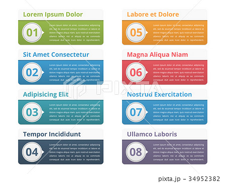 Infographic Elements with Numbers and Text Infographic Elements with Numbers and Text 34952382