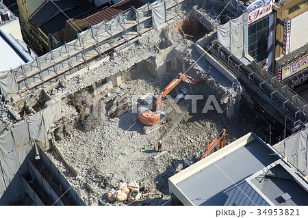 ビルの解体現場 34953821