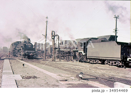 昭和43年宮崎機関区C55 九州 宮崎 カラー写真の写真素材