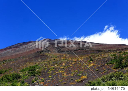 富士宝永山の噴火口付近えお望む 富士宝永山の噴火口付近えお望む 34954470