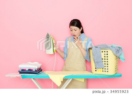 beauty girl laundry store worker damage clothing beauty girl laundry store worker damage clothing 34955923