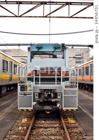 Jr東日本東京総合車両センターの軌道モーターカーの写真素材