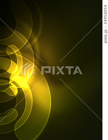 Round glowing elements on dark space, abstract 34958054