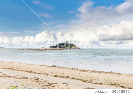 Ancient St Michael's Mount castle in Cornwall UK 34958972