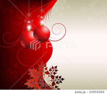 card with Christmas red balls card with Christmas red balls 34959360