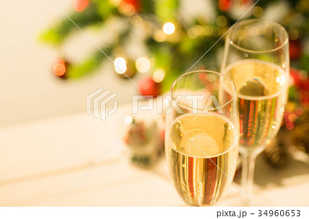 シャンパン クリスマスイメージ シャンパン クリスマスイメージ 34960653