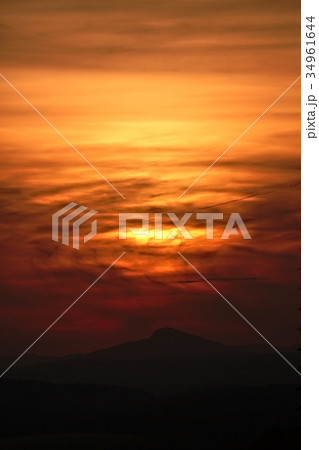 Sunset Hilly Landscape 34961644