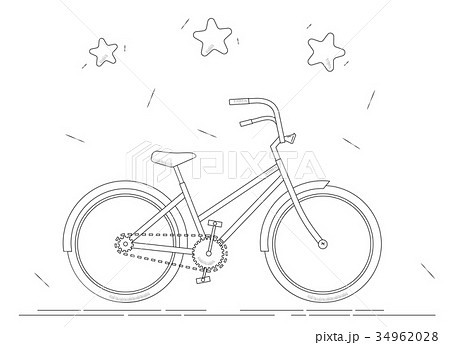 Bike coloring book. Black and white line drawing. Bike coloring book. Black and white line drawing. 34962028