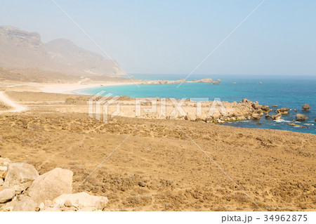in oman arabic sea  the  hill near sandy  34962875